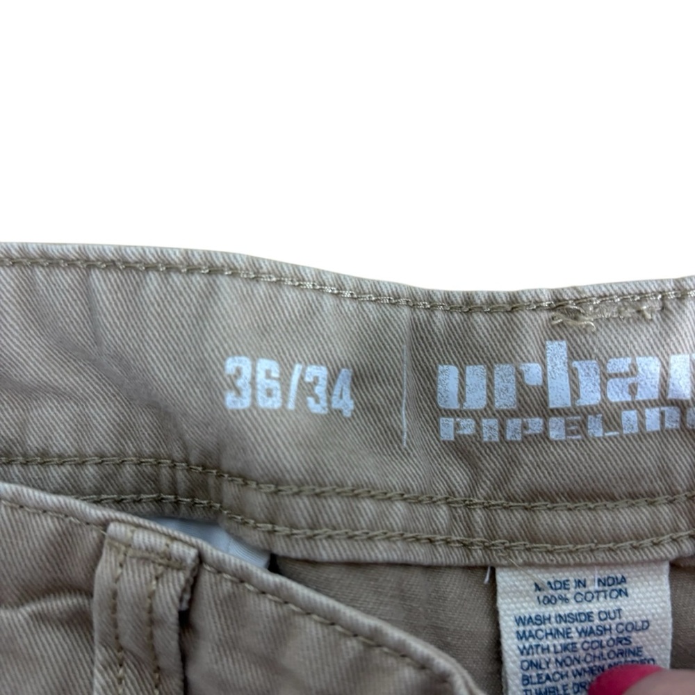 Urban Pipeline Mens Relaxed Straight Khaki Chino Pants 36x34 Cotton Twill #541 - Picture 2 of 10